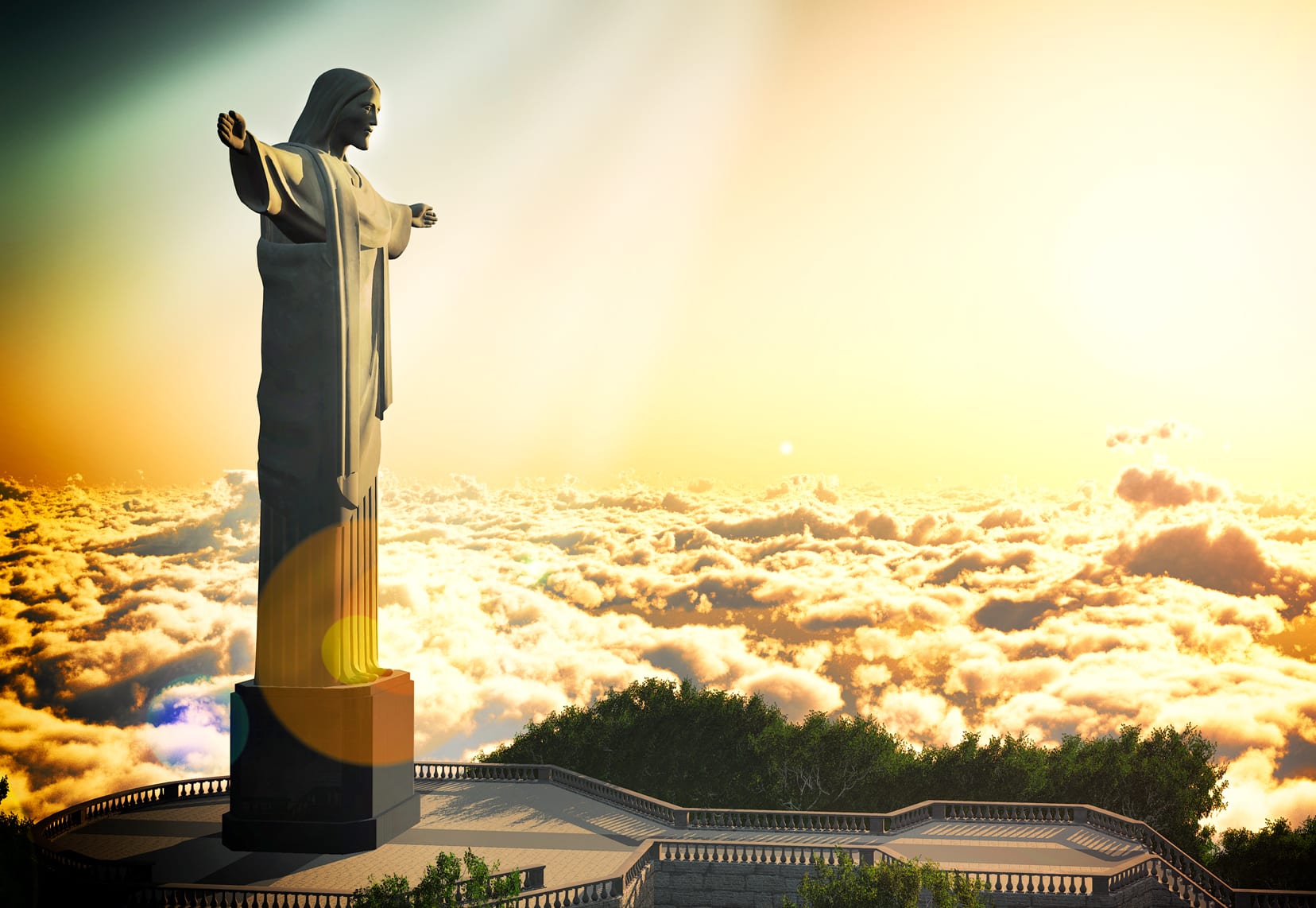 Cristo Redentor de braços abertos para a humanidade