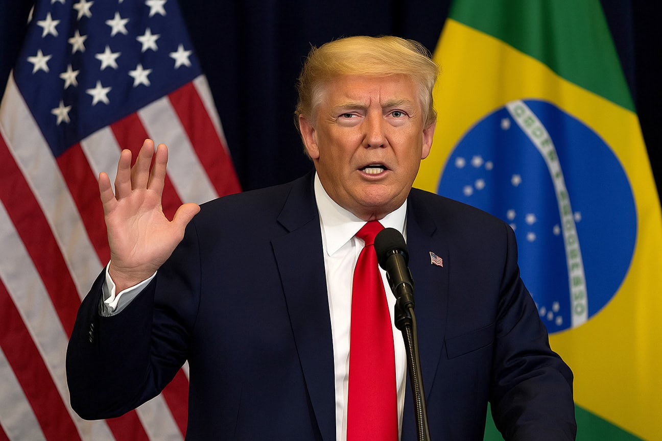 Trump impõe tarifa de 50% ao Brasil e acusa governo Lula de ameaçar segurança dos EUA